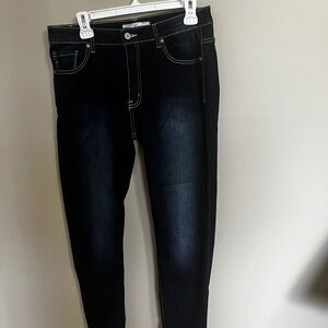 KanCan Dark Blue Vintage Wash Skinny Jeans, Size 13/30